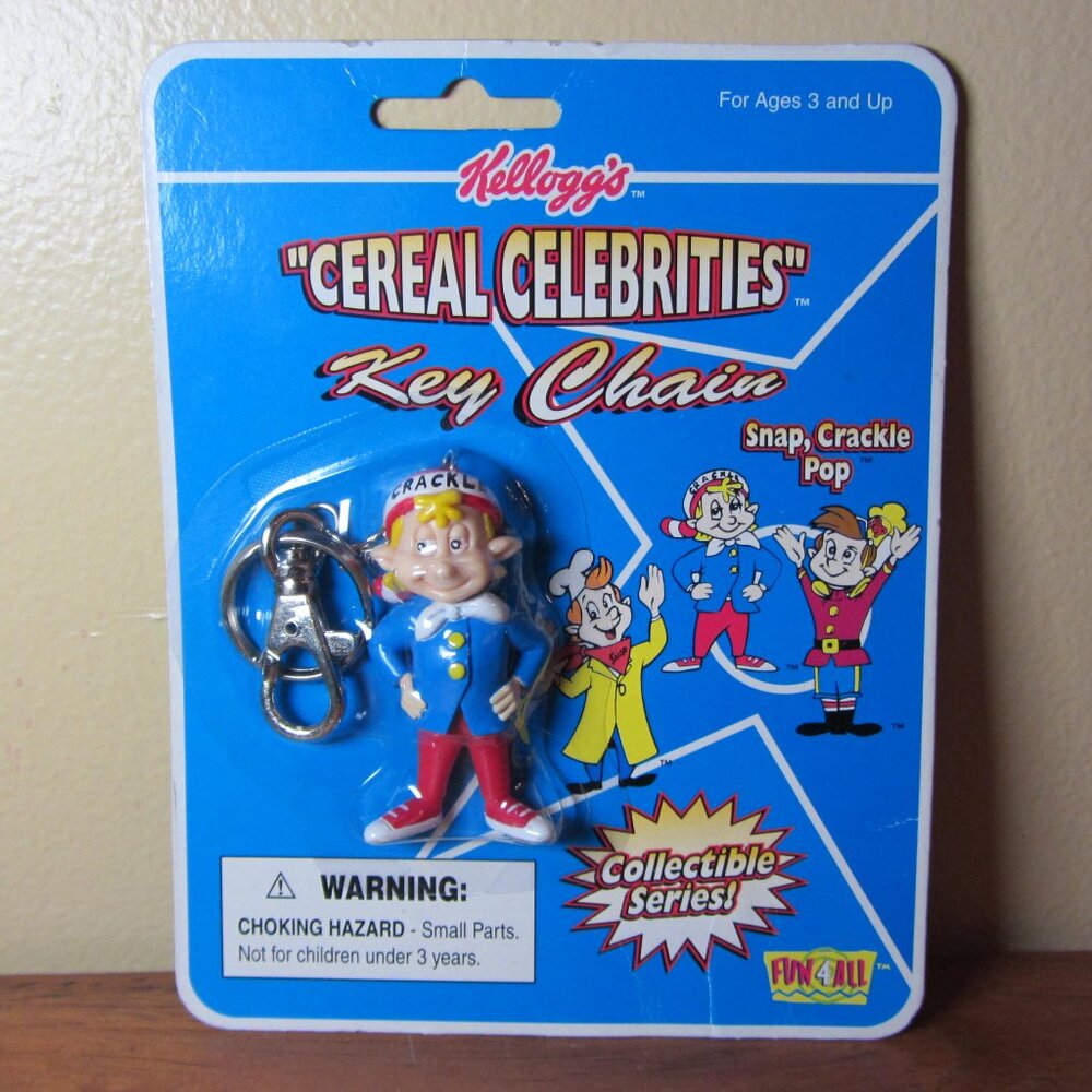 vintage kellogg's cereal CRACKLE keychain NIP unopened (W4682) - Picture 1 of 4